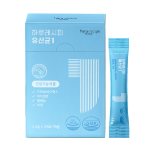 하루레시피 유산균1 1초 유산균 프로바이오틱스 1.5g x 30포 (1개월분), 45g, 1개