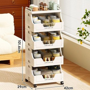 이동식 수납 트롤리 정리 보관함, 4단, 5단