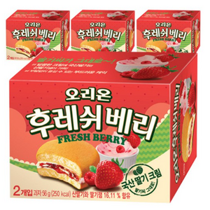 오리온 딸기 후레쉬베리, 56g, 4개