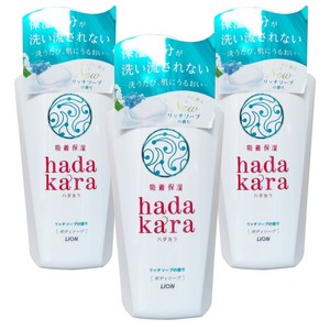 하다카라 바디 솝 리치 비누향, 500ml, 3개