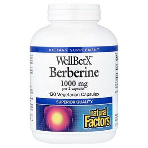 네추럴팩터스 웰벳X 베르베린 1000mg 베지테리안 캡슐, 120정, 3개