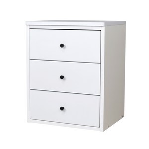 미니서랍장 3단서랍장 틈새서랍 원룸서랍장 쇼파서랍, 검정손잡이, 화이트오크