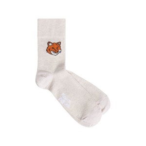 메종키츠네 폭스 모티프 양말, EU 38-40, 베이지계열