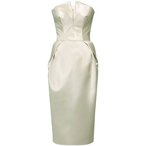 메종 마르지엘라 크러시드 새틴 미디 드레스