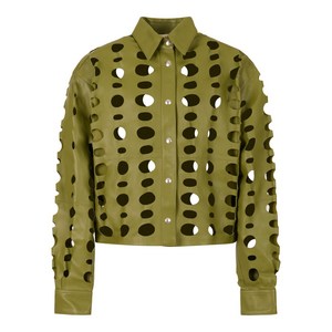 마르니 컷아웃 레더 셔츠, 그린계열, Italy 36(KR 44)