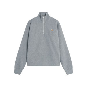 메종키츠네 자수 하프 지퍼 스웨트셔츠, 그레이계열, M(KR 66)