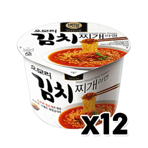 틈새 오모리 김치찌개라면 용기면 큰컵 150g x 12개