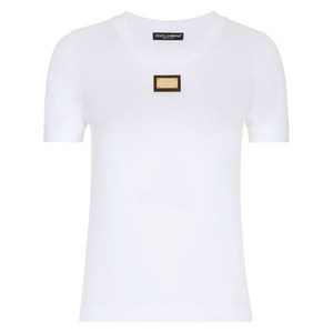 돌체앤가바나 로고 장식 티셔츠, 화이트계열, Italy 44(KR 66)