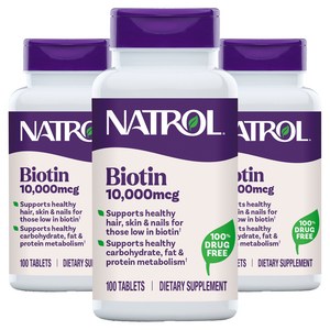 나트롤 비오틴 뷰티 10000mcg 타블렛, 100정, 3개