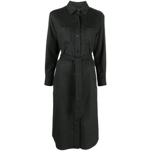 톰 브라운 실크 혼방 미디 셔츠 드레스