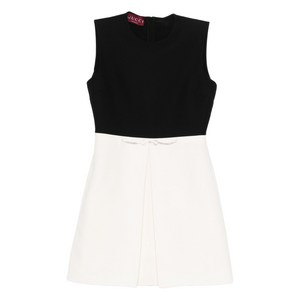 구찌 크리스털 장식 플리츠 미니 드레스