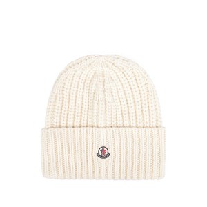 몽클레르 로고 패치 골지 비니