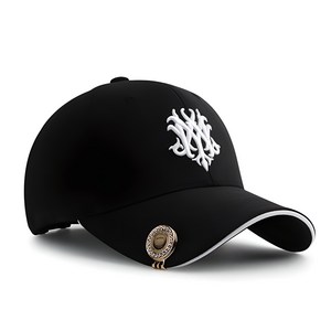 MQUM 남녀공용 스판샌드 골프모자 볼마커세트 케이스포장 GOLF, FREE, 블랙, 1개