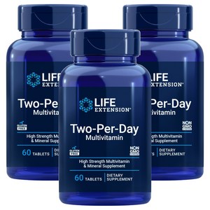 라이프익스텐션 투-퍼-데이 멀티비타민 타블렛, 60정, 3개