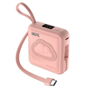 WAPIK 고속충전 일체형 미니 보조배터리 M2 C타입 잔량표시 10000mAh 22.5W