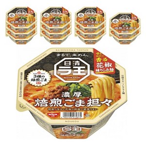 닛신 라오 라왕 로스팅 참깨 탄탄면 컵 라면 128g 12 개 세트, 12개