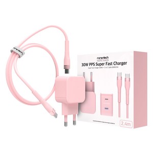 로랜텍 파스텔 PPS PD 초고속 충전기 30W + C타입 to C타입 케이블 2.4m 세트