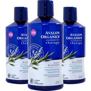 아발론오가닉스 테라피 비오틴 B-콤플렉스 샴푸, 414ml, 3개