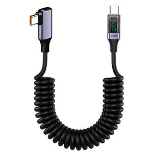 투에이비 PD 100W C to C 코일 스프링 전력량 표시 초고속 충전 케이블