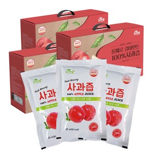 자연애 순수 사과즙 명품사과 착즙 30포+30포+30포, 3박스, 3개, 100ml