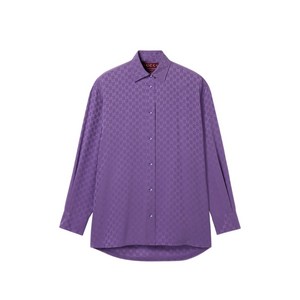 구찌 GG 패턴 긴소매 셔츠, 바이올렛/보라계열, Italy 42(KR 66)