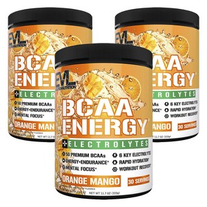 EVLUTIONNUTRITION BCAA 에너지 전해질 오렌지 망고, 333g, 3개