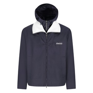 구찌 로고 디테일 후드 재킷, 블루계열, Italy 52(KR 115)