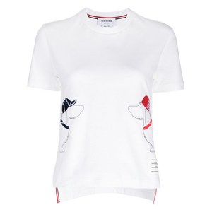 톰 브라운 도그 자수 티셔츠