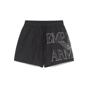 엠포리오아르마니 로고 프린트 스윔 쇼츠, 블랙계열, Standard M(KR 100)