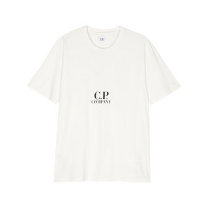 C.P.컴퍼니 로고 프린트 티셔츠, 화이트계열, Standard XXL