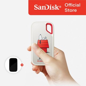 샌디스크 외장SSD 스누피 에디션 익스트림 포터블 SSDE61 대용량 고성능 + 파우치 패키지