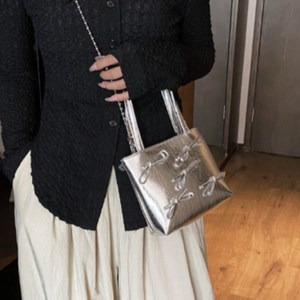 루비앤 실버 리본 크로스 토트백 체인 러블리 발레코어 미니 크로스백 데일리 여름가방