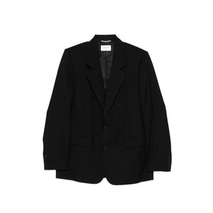 생로랑 피크드 라펠 싱글 브레스티드 블레이저, 블랙계열, France 48