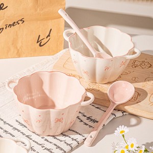 Keyiyijia 리본 패턴 세라믹 양수 플라워 볼 16.5cm