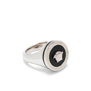 베르사체 라 메두사 그레카 링, Size 17, 실버계열+블랙계열