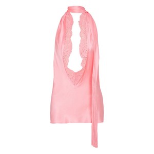 발망 실크 홀터 넥 탑, 핑크계열, France 34(KR 55)