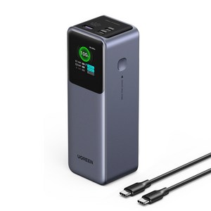 UGREEN 유그린 Nexode 200W 보조배터리 25000mAh 대용량 보조배터리고속충전 PD 3.1 고속 충전 3포트 보조베터리 240W C-타입 고속 충전 케이블 포함