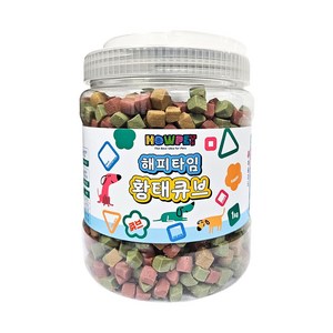 하우펫 해피타임 황태큐브 1kg 대용량 알러지예방 강아지 교육용 훈련용 노즈워크 칭찬간식 황태져키, 단품, 1개