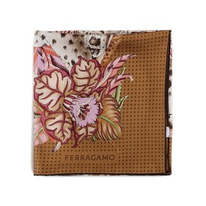 페라가모 치타 프린트 실크 스카프