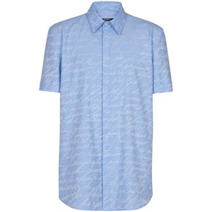 발망 러브 레터 자카드 셔츠, 블루계열, Collar (cm) 42(KR 115)