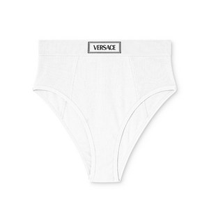 베르사체 로고 웨이스트 파인 골지 팬티, 화이트계열, Numeric 4