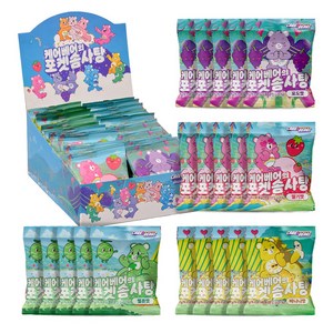 스낵스 한입 포켓 솜사탕 케어베어 딸기 x 5p + 포도 x 5p + 멜론 x 5p + 바나나 x 5p 세트, 80g, 1세트
