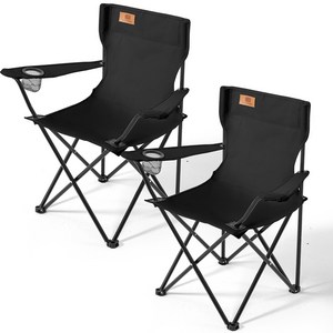 탄씨엔쯔 탄스트라이더 옥스포드 원단 스틸 튜브 캠핑 암체어+보관가방, 블랙, 소, 2개