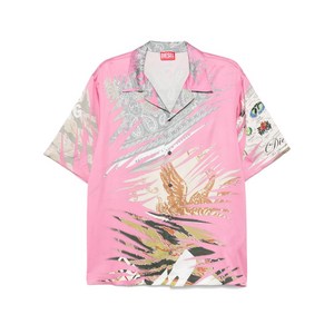 디젤 울프 셔츠, 핑크계열+그레이계열, Italy 50(KR 105)