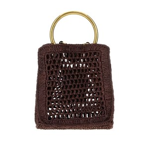 끌로에 라피아 서클 핸들 토트 백