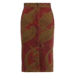 비비안웨스트우드 프린트 미디 스커트
