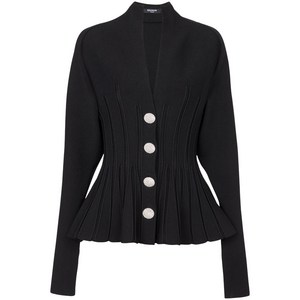 발망 골지 니트 플리츠 가디건