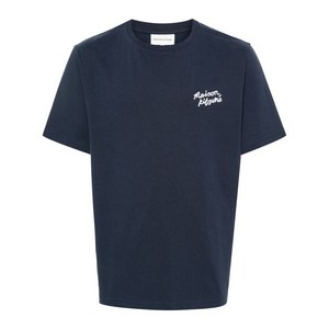 메종키츠네 로고 자수 티셔츠