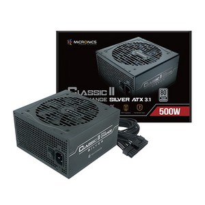 마이크로닉스 Classic II 풀체인지 500W 80PLUS 실버 ATX3.1 컴퓨터 파워 서플라이