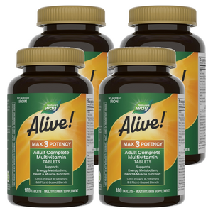 네이쳐스웨이 얼라이브! 맥스 3 데일리 멀티-비타민 타블렛, 180정, 4개
